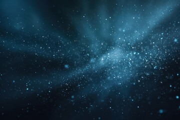 Naklejka premium Abstract deep space nebula with glowing stars and cosmic dust particles illuminated by distant light