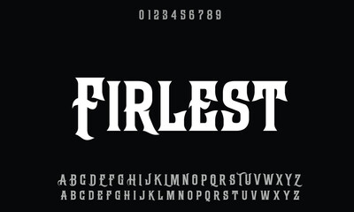 Firlest vector font alphabet with numbers
