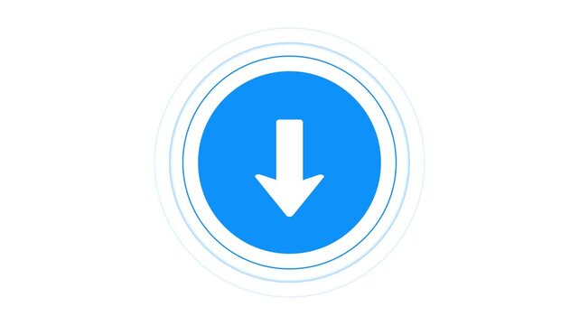 Animated squirrel arrow on a transparent background. Moving arrow down animation. Looping animation of the down arrow icon
