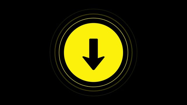 Animated squirrel arrow on a transparent background. Moving arrow down animation. Looping animation of the down arrow icon
