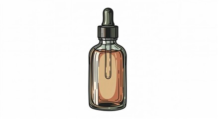 Beard oil bottle illustration isolated on white