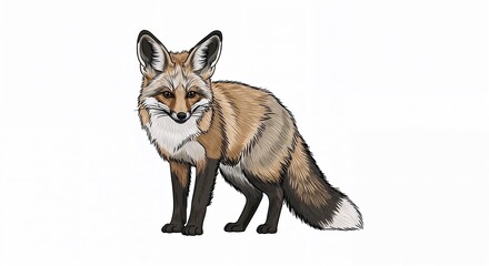 Bat-eared fox illustration isolated on white