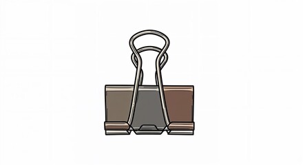 Binder clip hand drawn vector illustration isolated on white