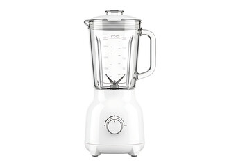 White blender with a glass jar isolated on transparent background