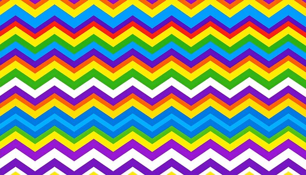 A vibrant, repeating zig-zag pattern in a spectrum of bold colors, creating a visually stimulating, abstract design