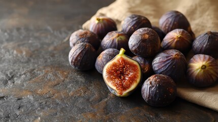 Pile of Sun Ripened Organic Figs Ready to be Consumed