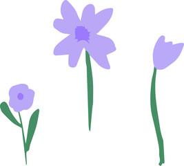 cute blue cartoon flower simple doodle for notes