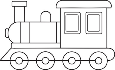Steam locomotive classic outline illustration perfect for coloring and education inspired artworks