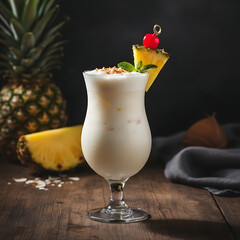 Classic Pina Colada with pineapple and coconut