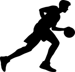 silhouette of a basketball player eps1