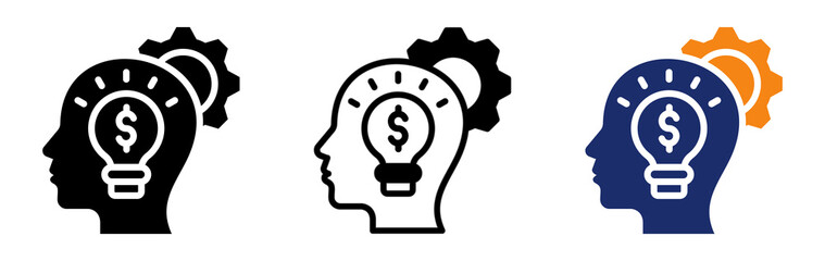 Business Intelligence Icon Collection Glyph & Mixed Style 