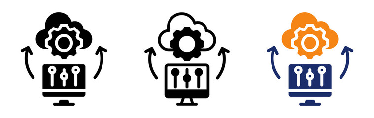 Cloud Control Icon Collection Glyph & Mixed Style 