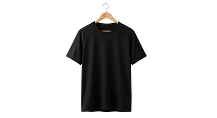 Black tshirt isolated on white background