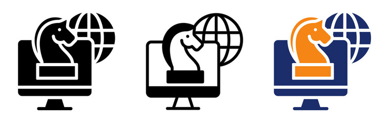 Online Strategy Icon Collection Glyph & Mixed Style 