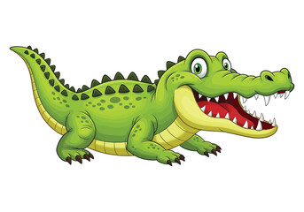 Cartoon alligator with open mouth illustration