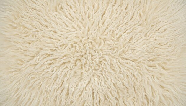 Sheep wool hide texture with soft fluffy fibers in creamy white tones, natural fleece pattern ideal for textile, fabric, and farm design backgrounds