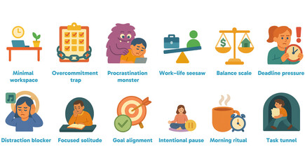 Productivity & Work&ndash;Life Balance Icons