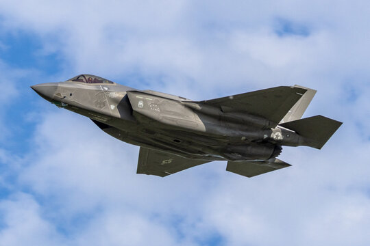 Lockheed Martin F-35 Lightning II Stealth Fighter Climbing in Flight