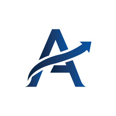 Modern Letter A Growth Arrow Logo