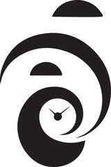 Abstract swirling clock face time circular