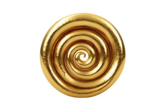 Golden Spiral Shell on Transparent Background Elegant Nautical Design