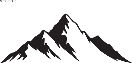 Mountain vector silhouette, icon, logo, illustration on white background