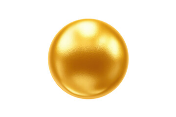 Golden Sphere with Metallic Surface on Transparent Background for Luxury and Abstract Design