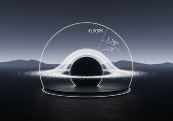 Abstract Black Hole in Space Digital Rendering Concept