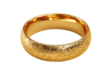 Gold Ring With Textured Surface on Transparent Background Elegant Jewelry Accessory
