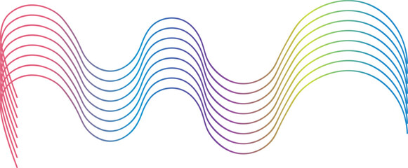 Abstract glowing wave lines on Colourful Dynamic wave pattern. Modern flowing wavy lines and Futuristic technology concept in White
