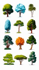 set of trees vector