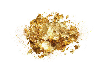 Gold Powder Explosion on Transparent Background Artistic Abstract Texture