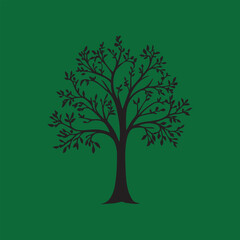silhouette of a tree vector art illustration.