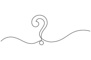 Elegant Question Mark One Line Art Vector Minimalist Continuous Line Design Illustration