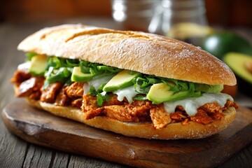 Delicious Authentic Mexican Torta: A Flavorful Spicy Chicken Sandwich on Fresh Bread