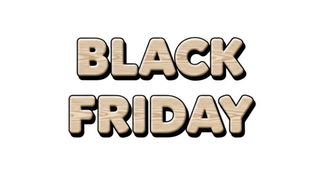 Black Friday Deal: Bold typography spells out Black Friday, a symbol of significant discounts and enticing offers, representing the most exciting shopping event of the year.