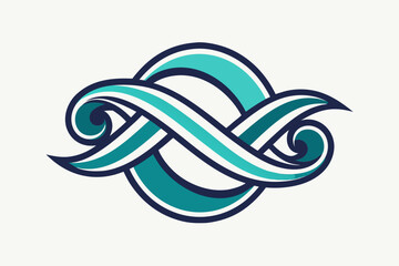 ribbon swirl icon two parallel swirling lines  