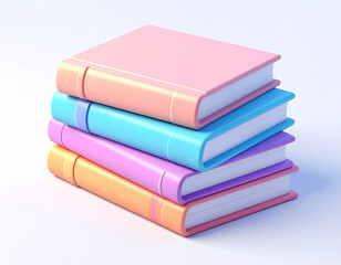stack of colorful books. 3d rendering.