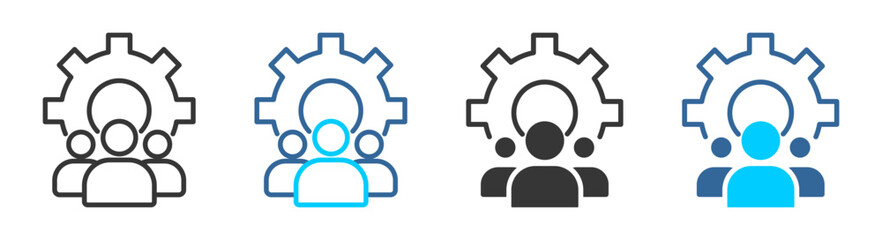 Teamwork icon set multiple style collection