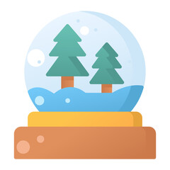 Gradient icon winter of an snow globe