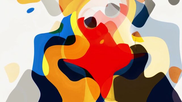 Abstract, colorful cartoon art seamless looped background, flowing shapes bubbles and patterns. Psychedelic vector style, dark colors, surreal, futuristic, 2D. Horizontal motion