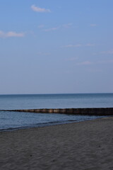 A breakwater on the typical shore.