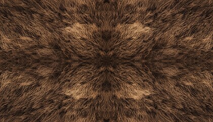 Fototapeta premium Brown bear fur texture, featuring thick layered hair strands in deep brown shades, natural wildlife pelt pattern ideal for backgrounds and design materials