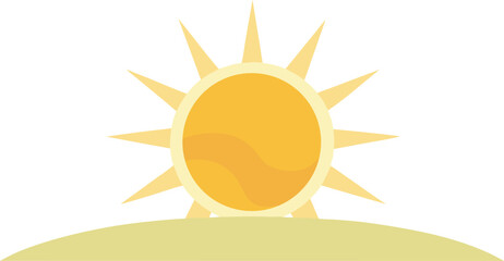 Bright yellow sun rising over a hilltop