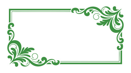 Green elegant decorative frame