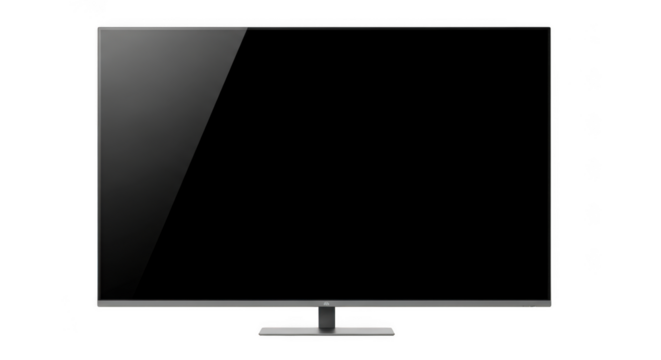Modern flat screen television display with sleek stand