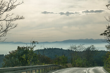 descent from the fog-soaked Odemis plain