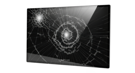 Shattered screen of a modern electronic device