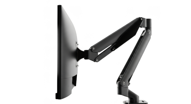 Ergonomic monitor arm mount for desk setup - Powered by Adobe