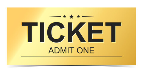 Realistic ticket admit for festivals, event, theater, concert, play.
